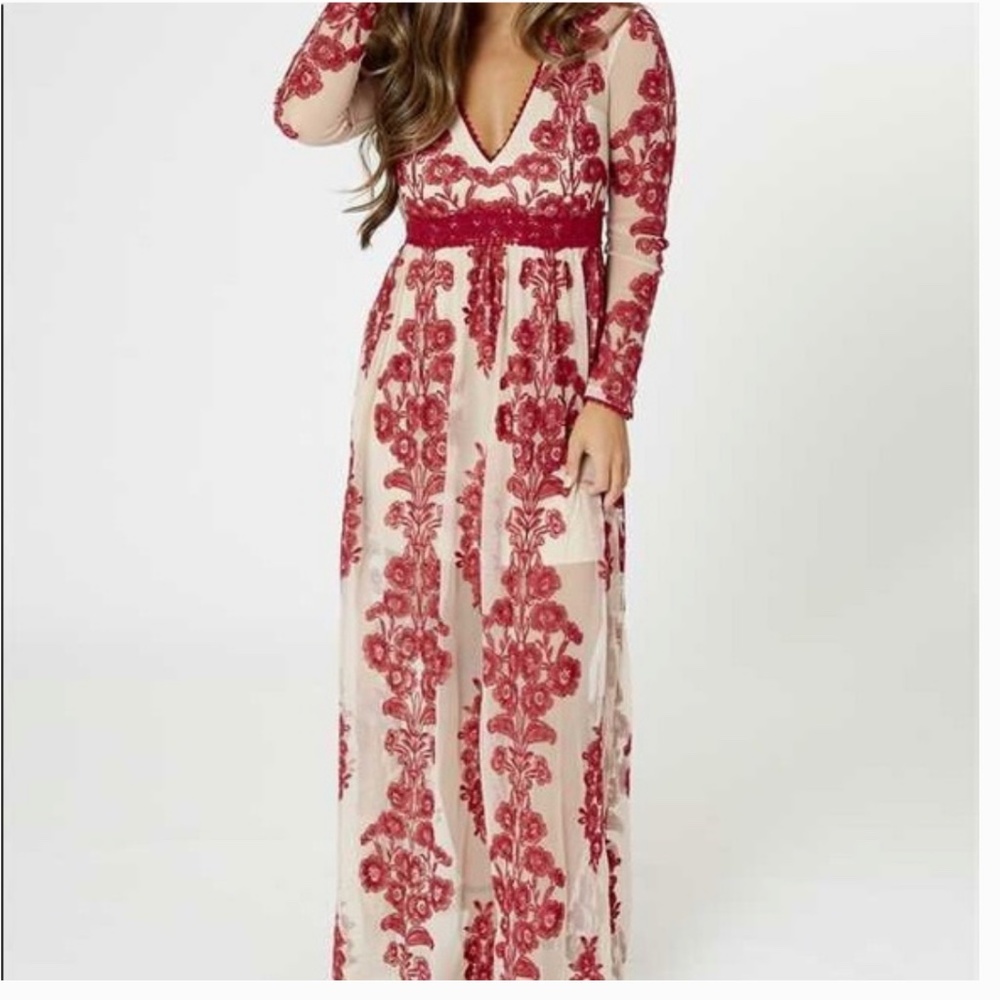 Altar'd State Norrie Maxi Long Sleeve Dress MED - Picture 2 of 8